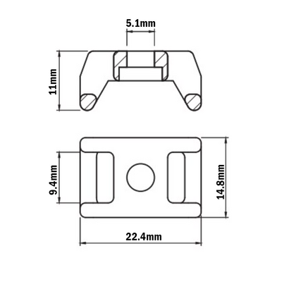 66-100-1 MODULAR SOLUTIONS CABLE TIE DOWNS<br>CABLE BLOCK
